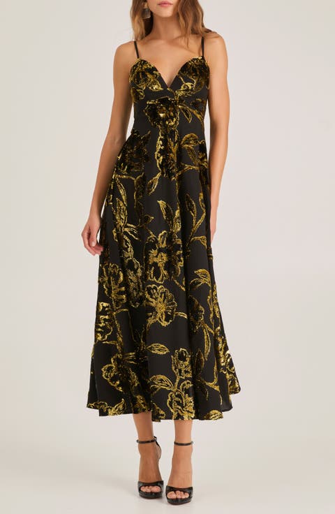 Edith Metallic Floral Gown