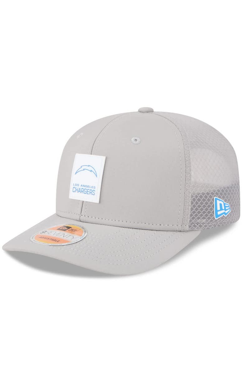 New Era Men's New Era Gray Los Angeles Chargers 2025 Sideline  9SEVENTY Adjustable Trucker Hat, Main, color, 