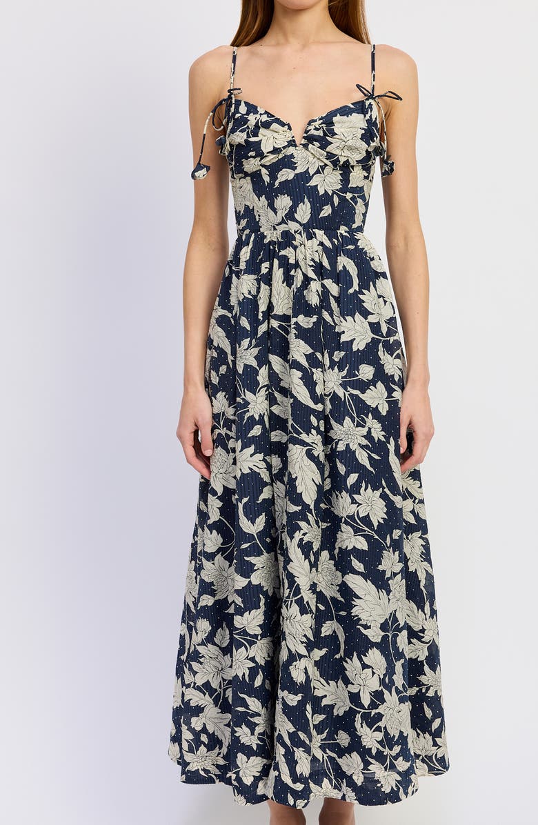 En Saison Madeline Floral Maxi Dress, Alternate, color, Navy Ivory