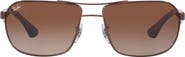 Ray-Ban 62mm Square Gradient Polarized Sunglasses