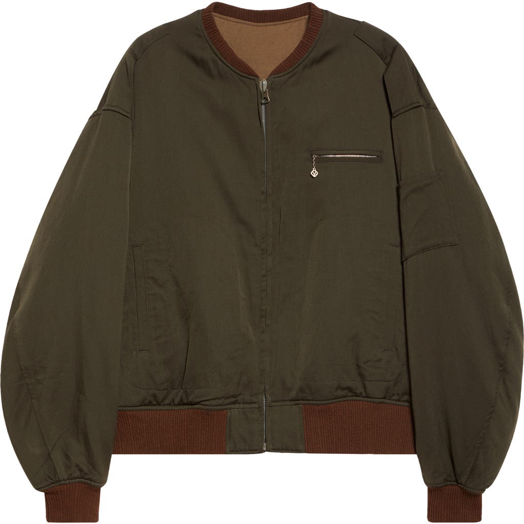 Visvim Gunner Wool & Linen Bomber Jacket In Green