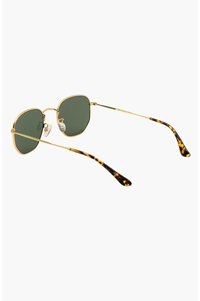 Nico Hexagonal German Stainless Steel Sunglasses, Alternate, color, Gold