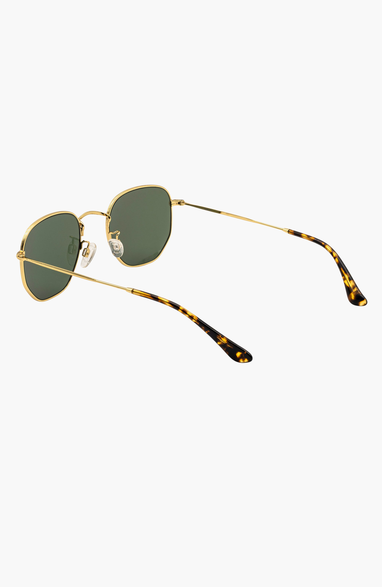 Italic Nico Hexagonal German Stainless Steel Sunglasses, Alternate, color, Gold