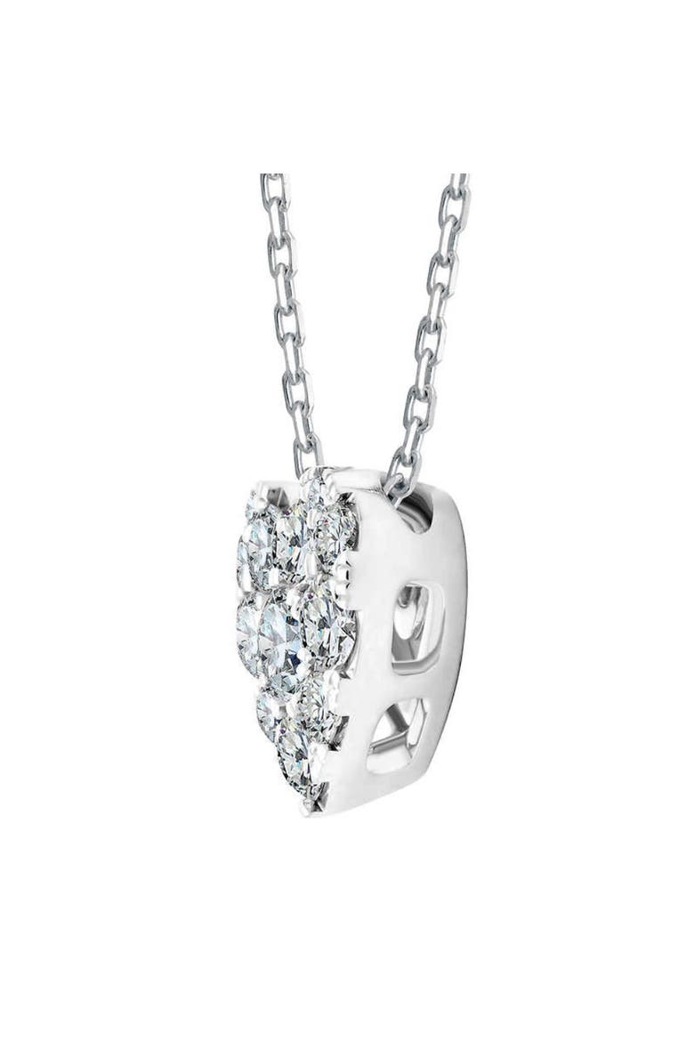 3/4Ct Diamond Heart Pendant 14k Gold 18" Necklace, Alternate, color, 14k White Gold