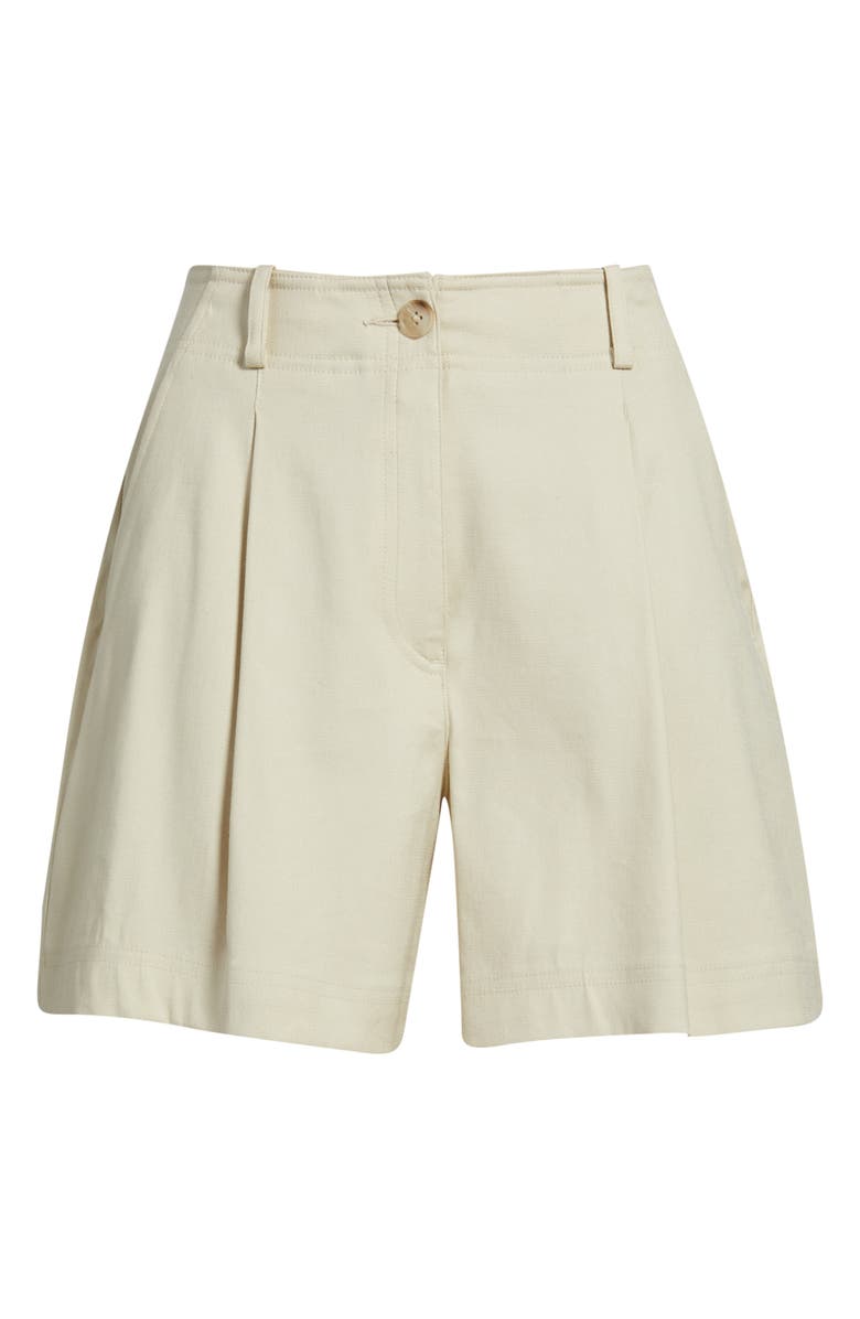 Nordstrom Pleated Linen Blend Shorts, Alternate, color, Beige Oatmeal