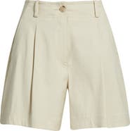 Nordstrom Pleated Linen Blend Shorts