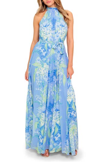 Flying Tomato Halter Maxi Dress In Blue