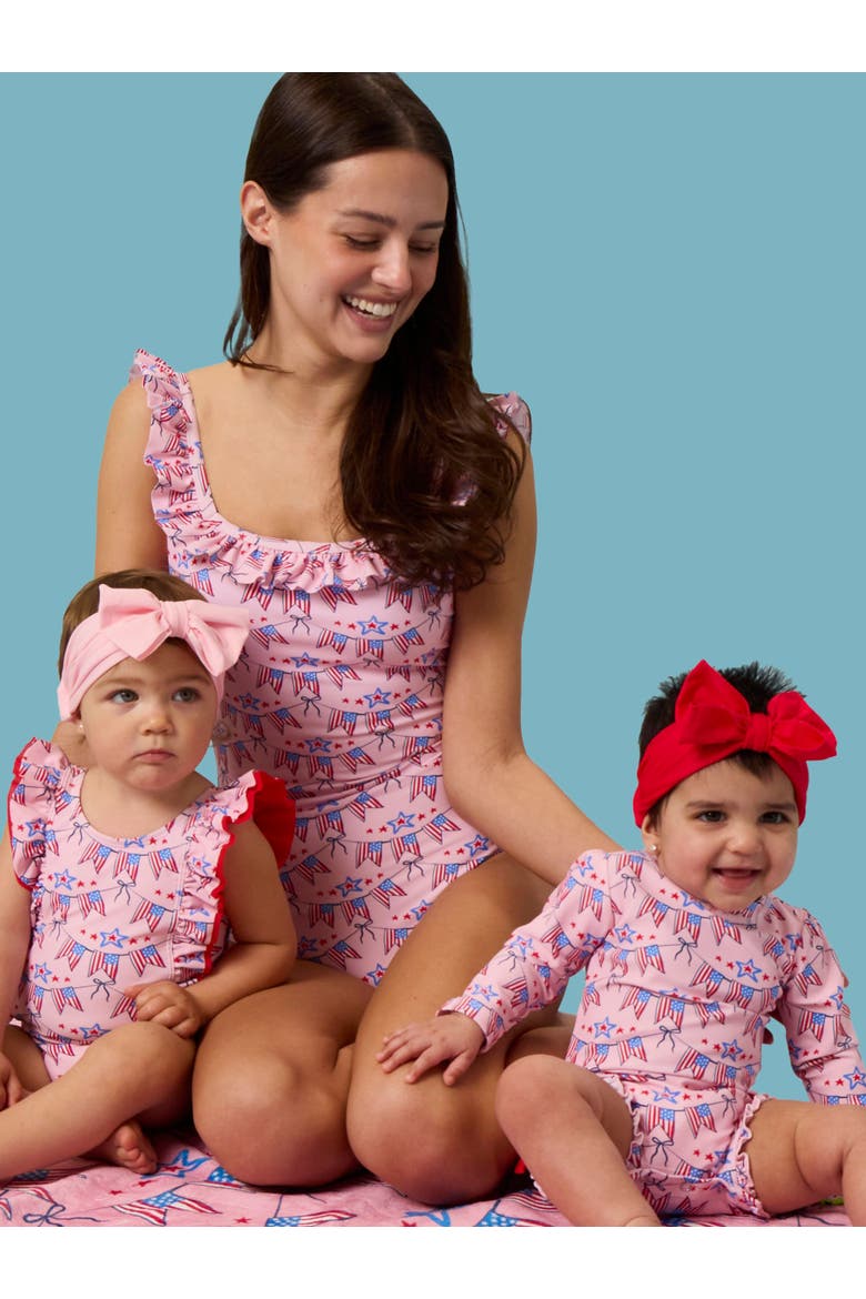 Baby Girls UPF50+ Waterfall One Piece, Alternate, color, American Sweetheart