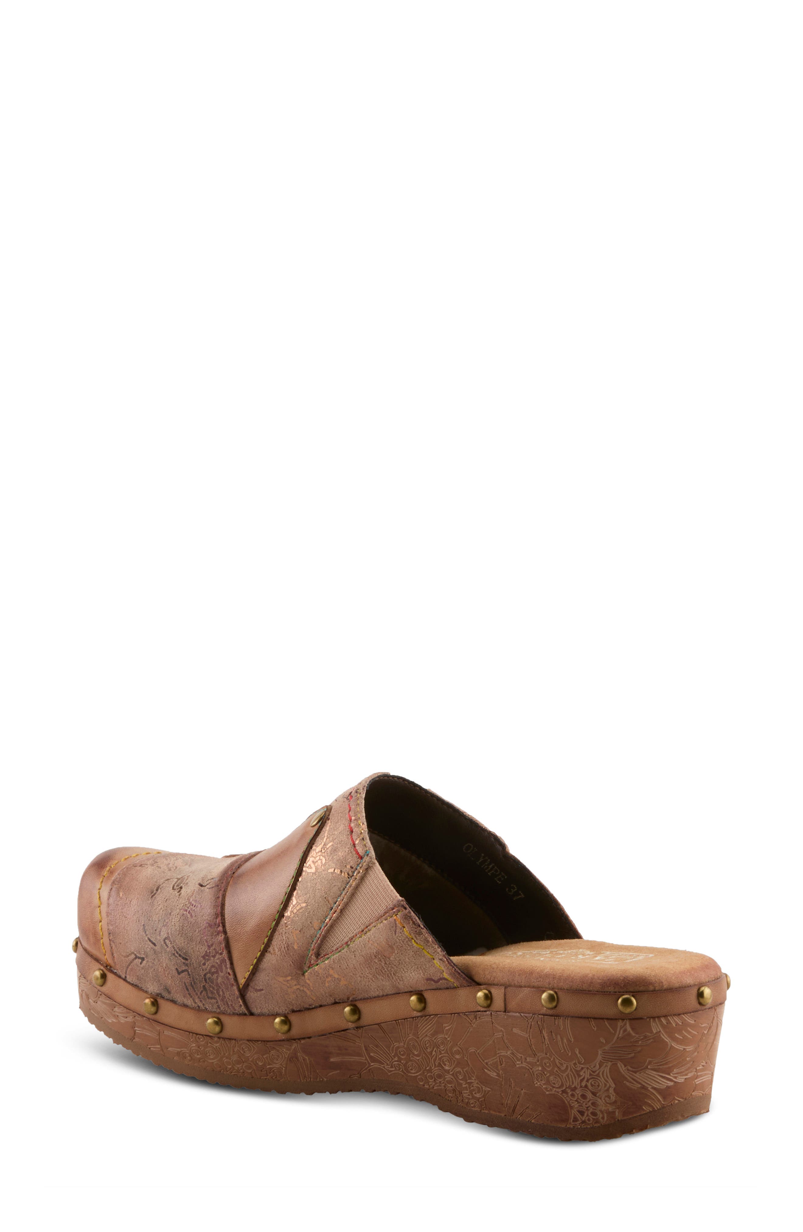 Olympe Leather Clog, Alternate, color, TAN MULTI