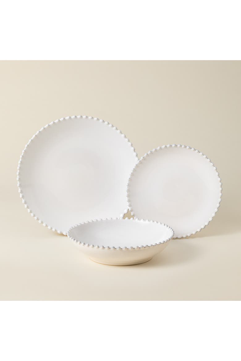 Pearl 12-pc place setting w/ pasta bowl, Alternate, color, White
