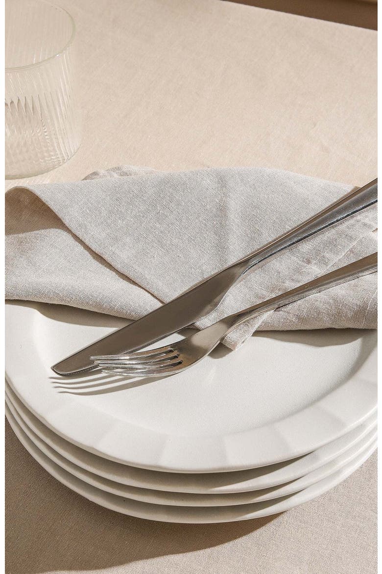 Oasis Stoneware 4-Piece Salad Plate Set, Alternate, color, White
