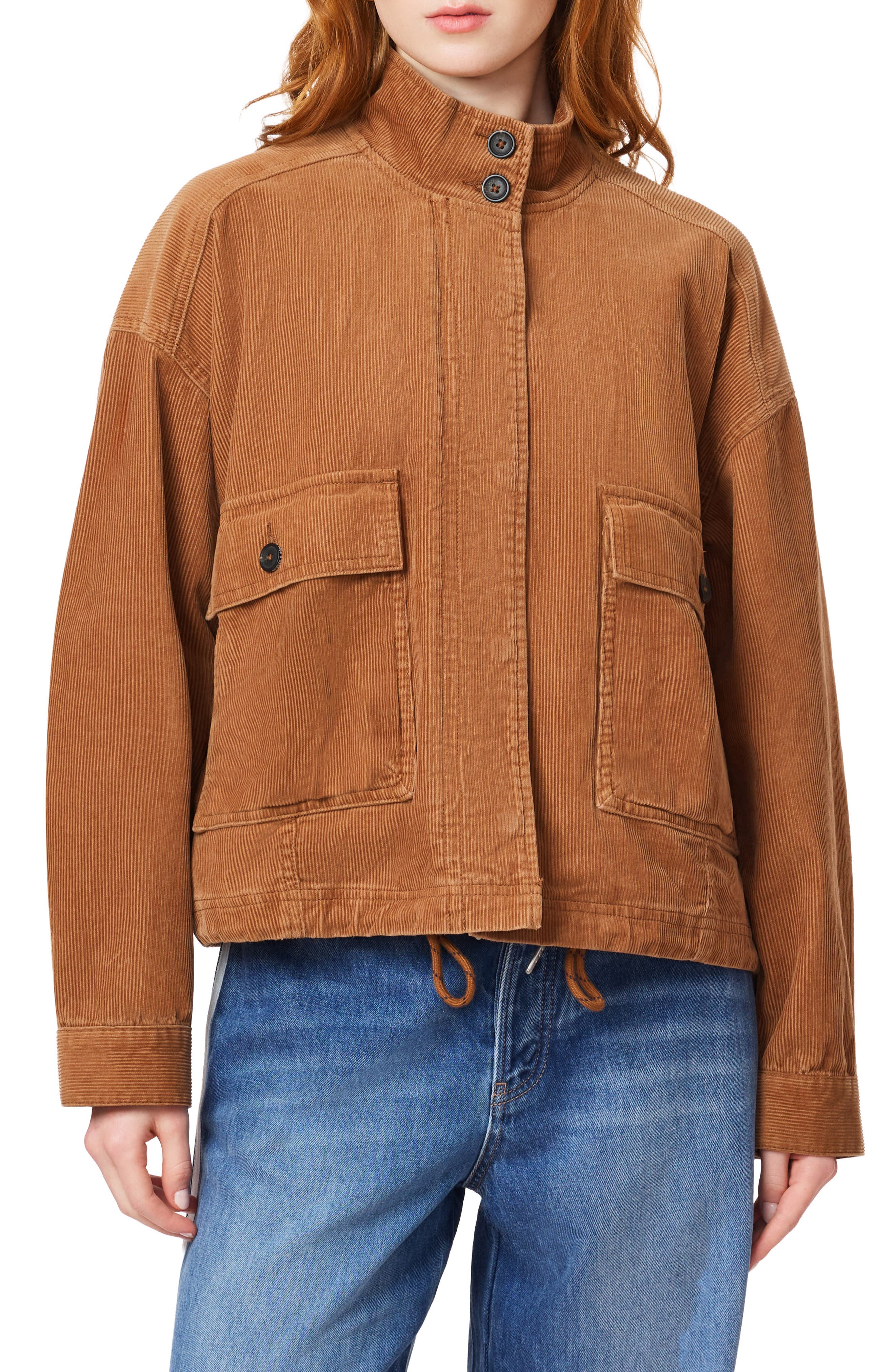 Corduroy Cropped Utility Jacket