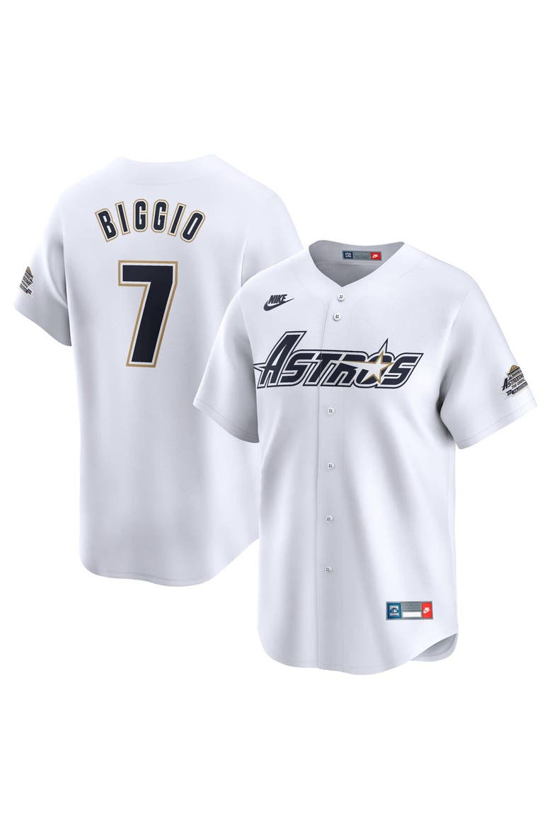 Men's Nike Craig Biggio White Houston Astros Throwback Cooperstown Collection Limited Jersey, Main, color, White