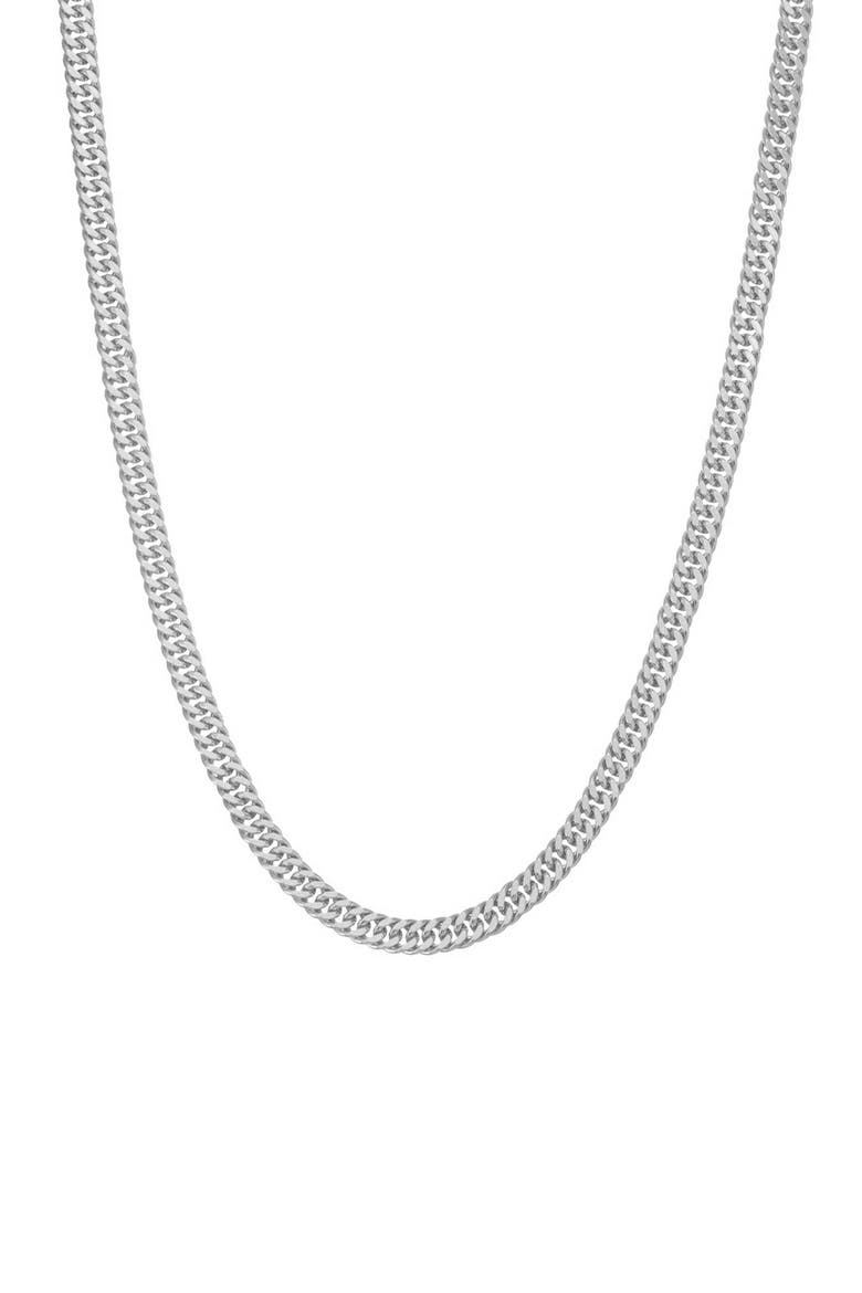 Double Curb Chain Necklace, Main, color, WHITE