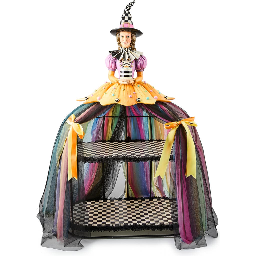 Mackenzie-childs Mackenzie Childs Trick Or Treat Witch Tiered Display Shelf In Multi
