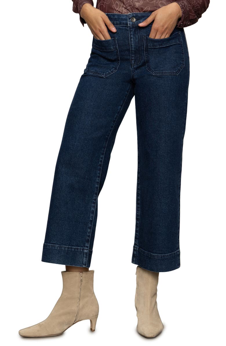 Sanctuary The Marine Patch Pocket Crop Wide Leg Jeans, Alternate, color, Aspen