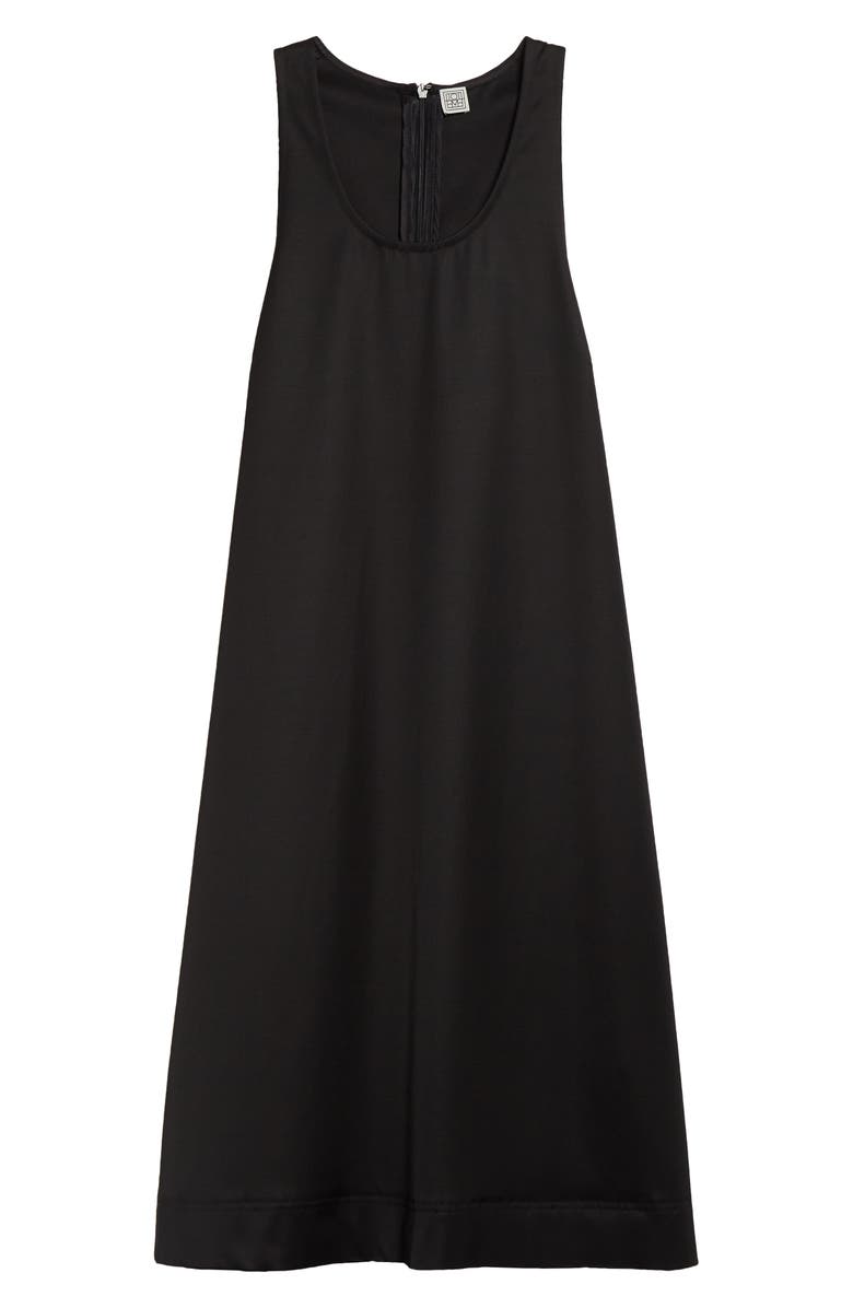 TOTEME Scoop Neck Chintz Shift Dress, Alternate, color, Black