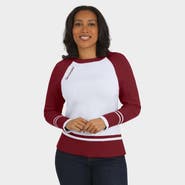 WEAR by Erin Andrews Women's WEAR by Erin Andrews White/Burgundy Washington Commanders Colorblock Raglan Sweater