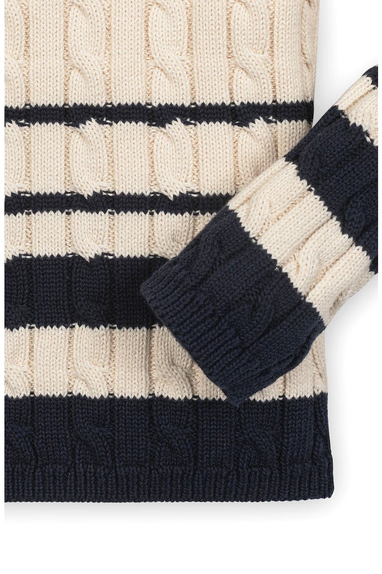 Kids' Organic Roll Neck Cable Sweater, Alternate, color, Ivory Cable