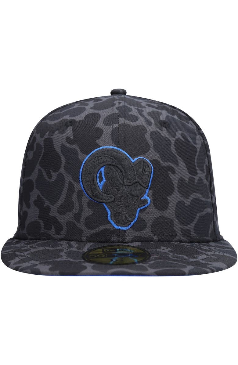 New Era Men's New Era Black Los Angeles Rams Amoeba Camo 59FIFTY Fitted Hat, Alternate, color, Black