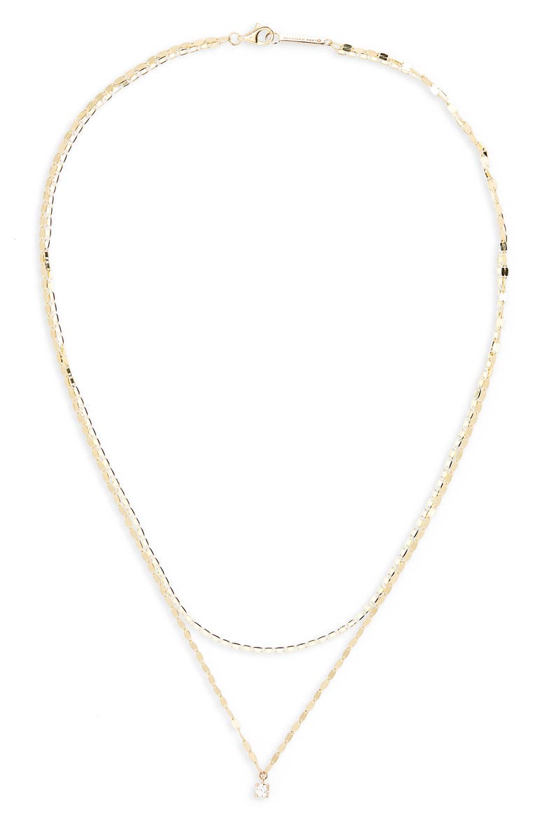 Solo Diamond Malibu Chain Layered Necklace, Main, color, 14K YG