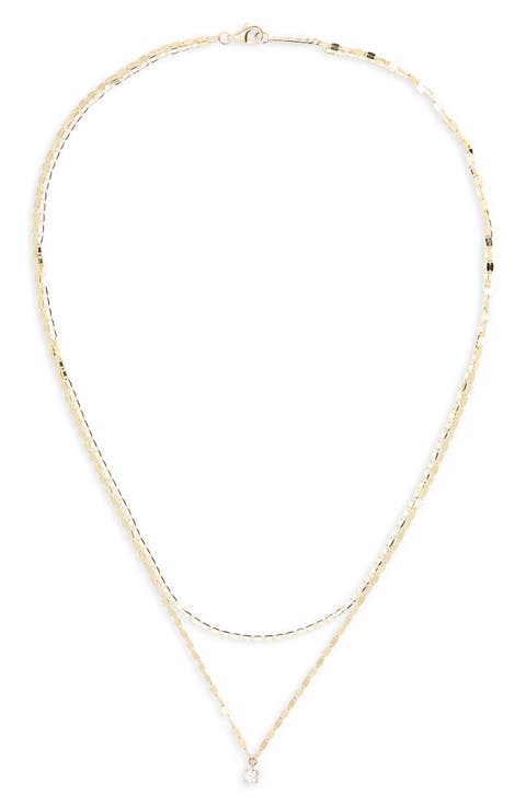 Solo Diamond Malibu Chain Layered Necklace