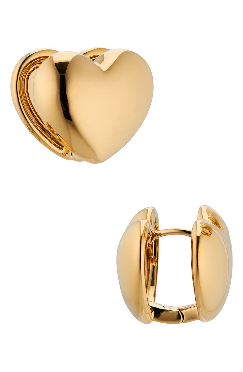 Nadri Sunlight Heart Huggie Hoop Earrings, Main, color, Gold