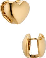 Nadri Sunlight Heart Huggie Hoop Earrings