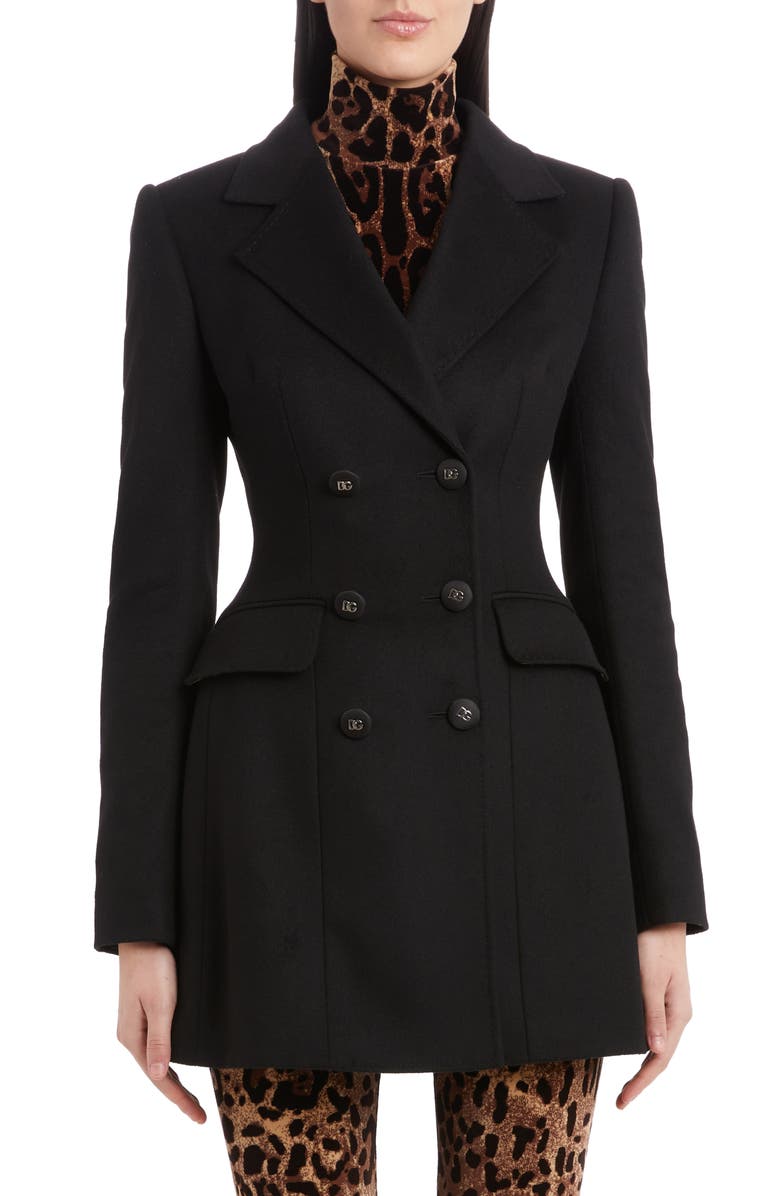 Dolce&Gabbana Double Breasted Virgin Wool & Cashmere Jacket, Alternate, color,