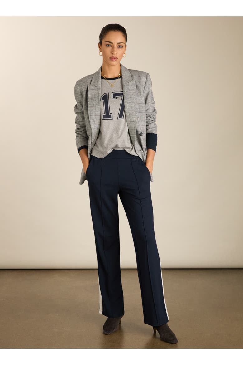 Tippi 2.0 Side-Stripe Trousers, Alternate, color, Classic Navy & Soft White