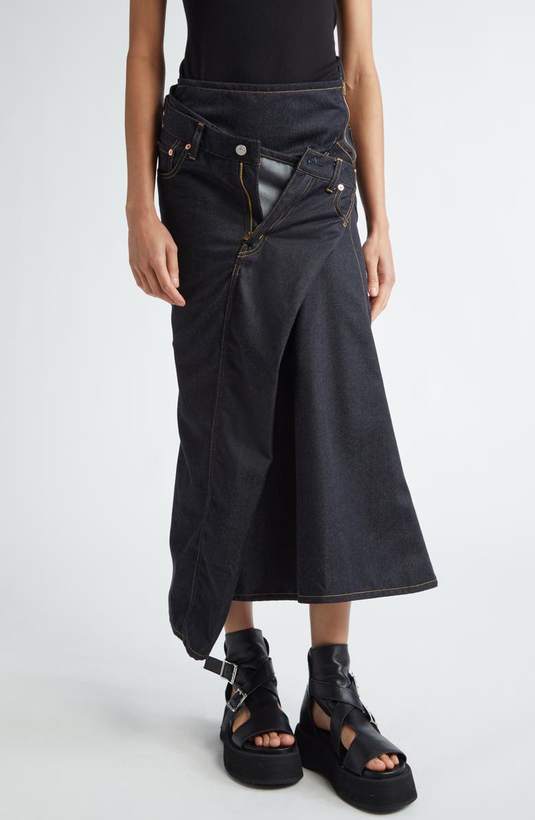 Junya Watanabe x Levi's<sup>®</sup> Draped Denim Skirt, Main, color, 