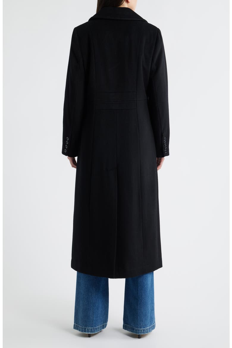 Single Breasted Longline Coat, Alternate, color, BLACK