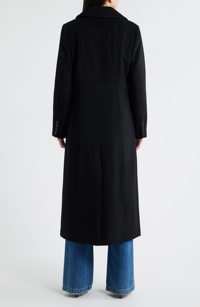 London Fog Wool Blend Longline Coat, Alternate, color, Black