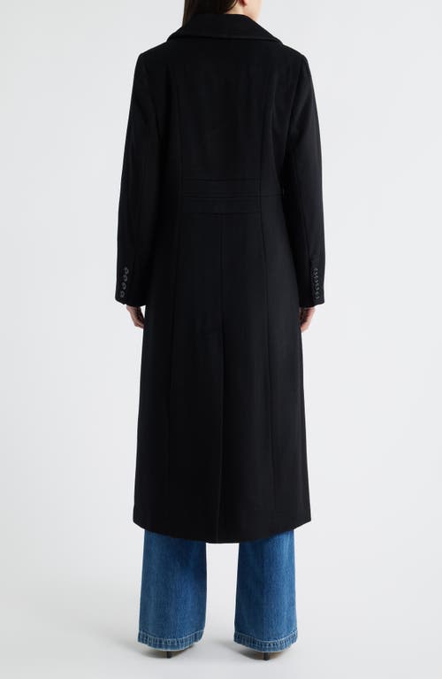 London Fog Wool Blend Longline Coat In Black