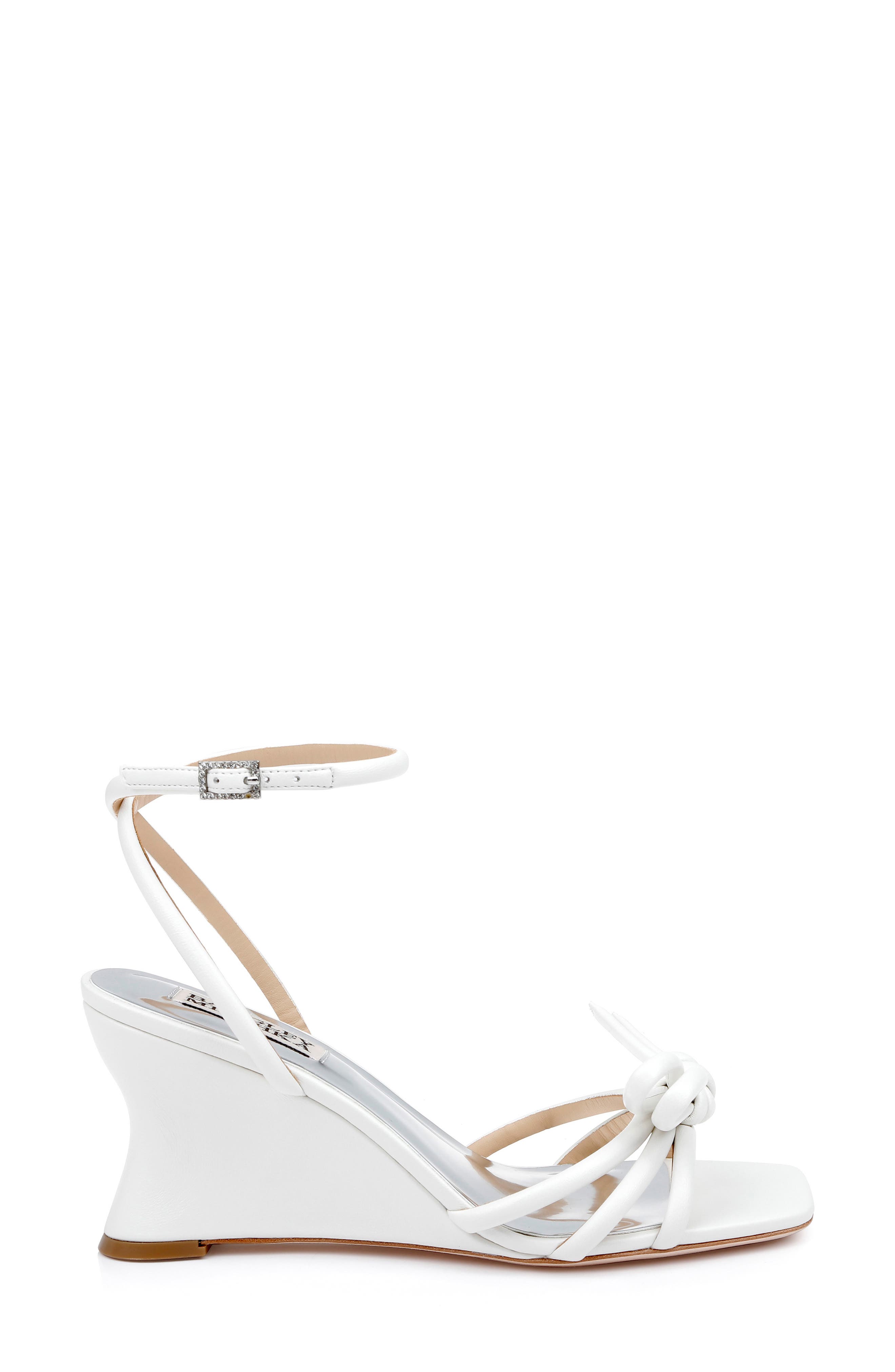 Badgley Mischka Collection Luciana Ankle Strap Wedge Sandal, Alternate, color, Soft White