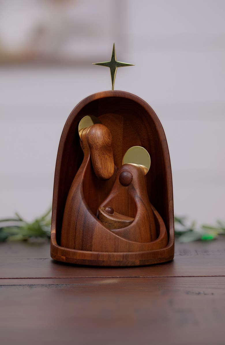 Nambé Nesting Nativity Scene, Alternate, color, Brown