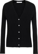 MANGO V-Neck Rib Cardigan