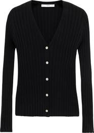 MANGO V-Neck Rib Cardigan