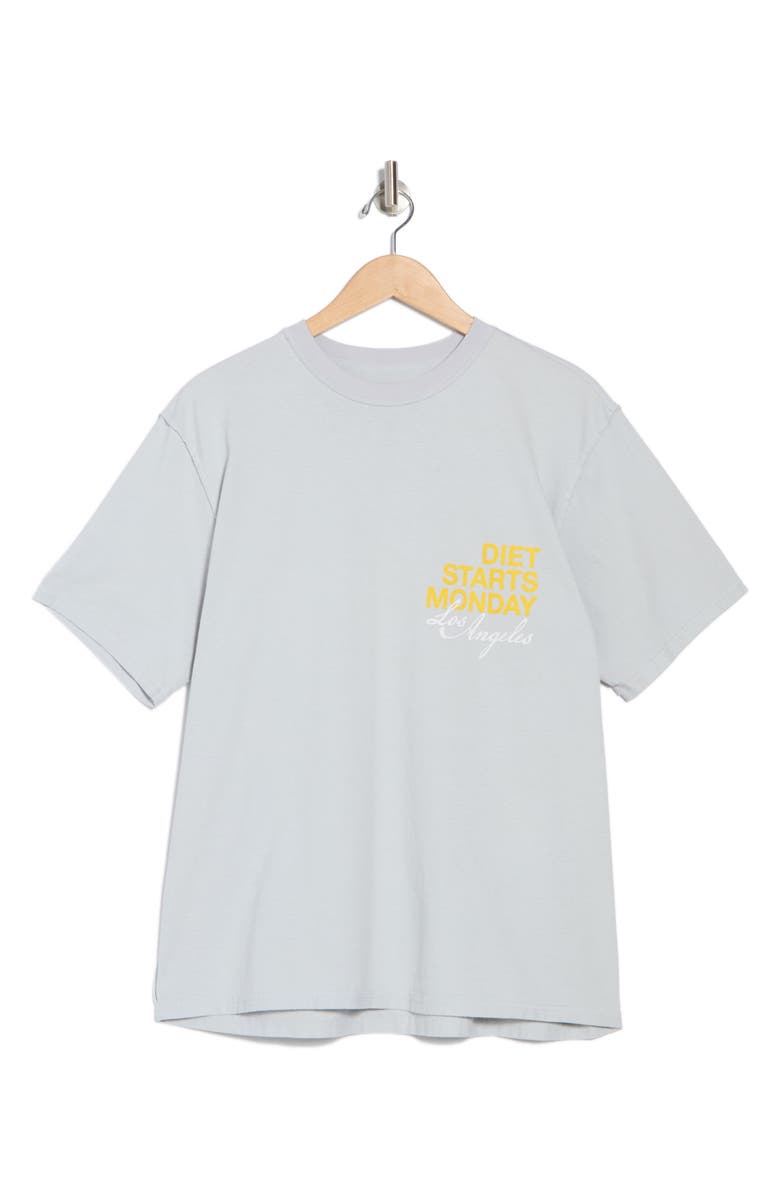 DIET STARTS MONDAY LA Graphic T-Shirt, Alternate, color, Washed Grey/ Yellow