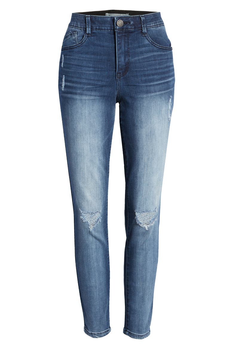 Ripped High Waist Ankle Skinny Jeans (Nordstrom Exclusive), Alternate, color, MBV-MID BLUE VINTAGE