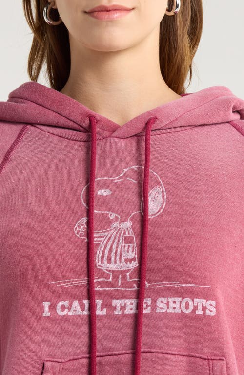 Re/done Classic Peanuts® Snoopy Thermal Lined Hoodie In Pink