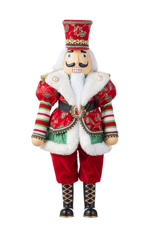 20"H Faux Fur Christmas Nutcracker Figurine
