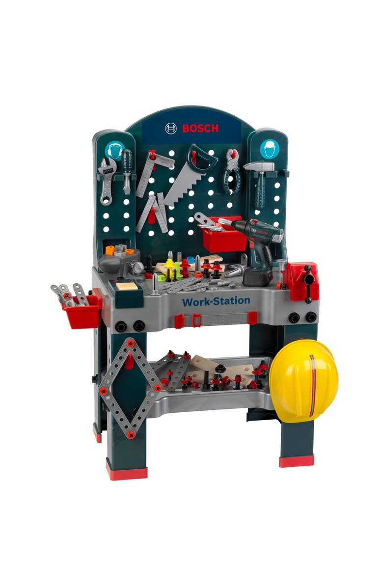 BOSCH Klein Theo Bosch Workstation Workbench Premium Toys for Kids Ages 3 Years & Up, Main, color, Multicolored