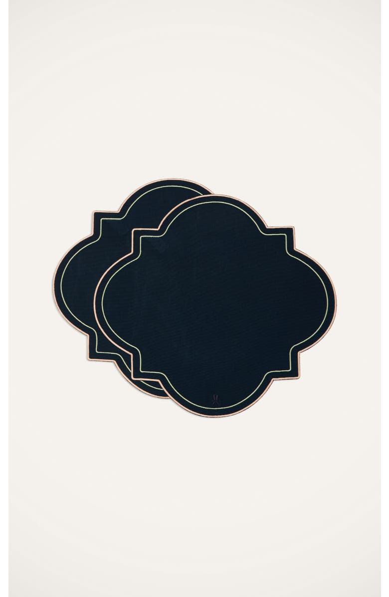 La DoubleJ Medallion Placemats Set Of 2, Main, color, Solid Navy