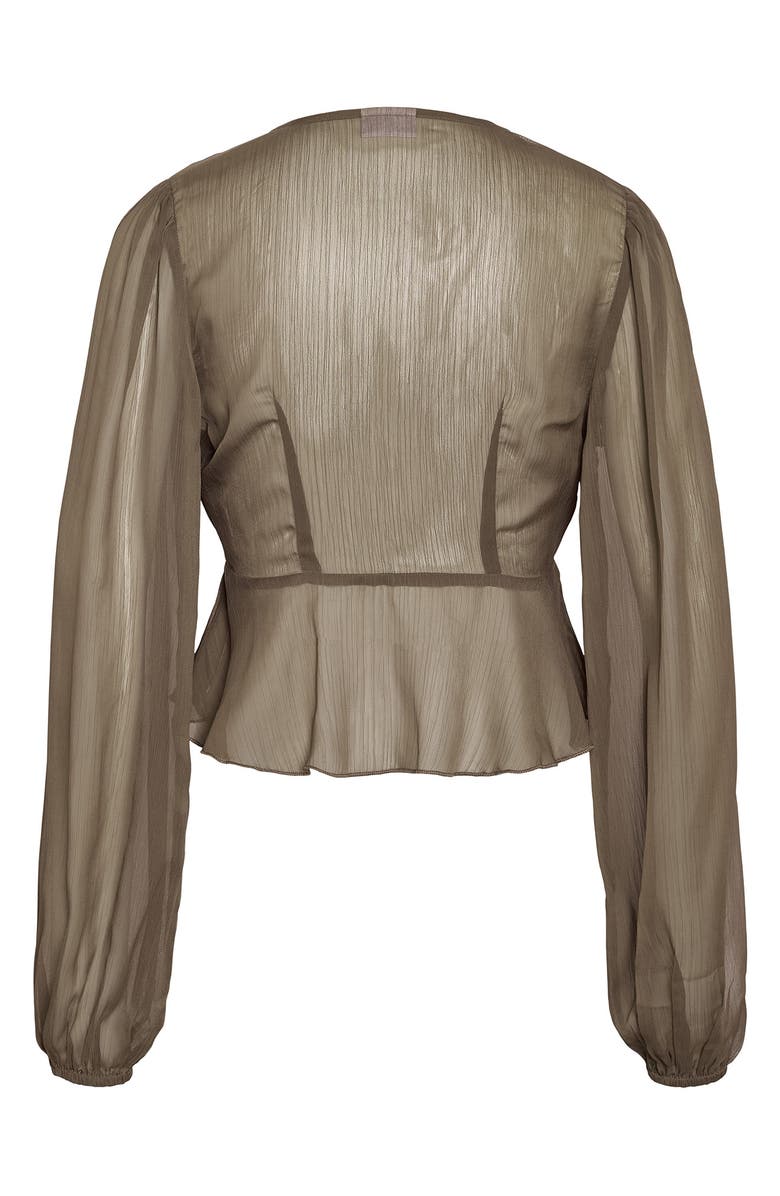 Noisy may Valery Front Tie Crop Top, Alternate, color, Morel