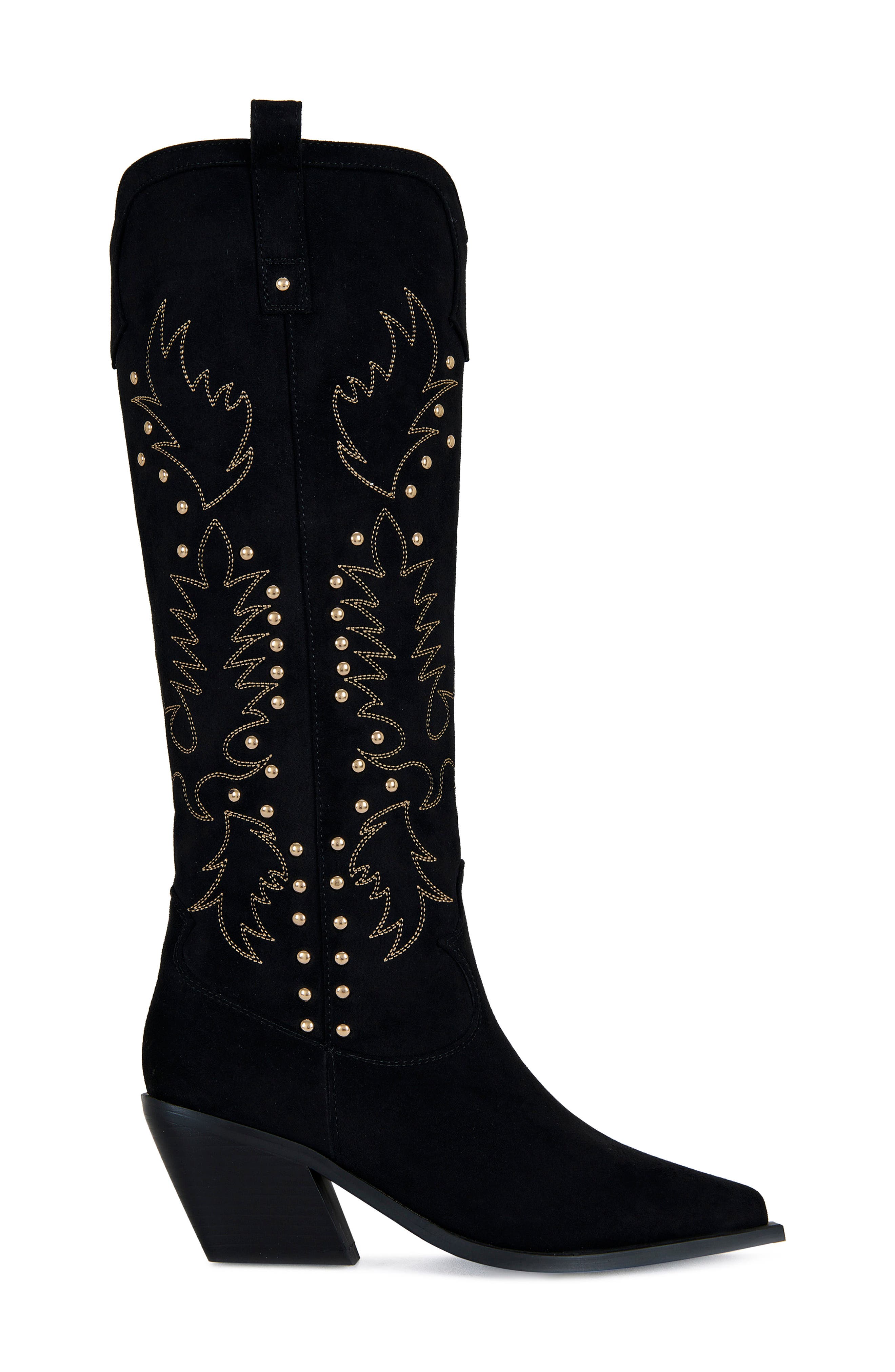 AZALEA WANG Beckett Western Boot, Alternate, color, Black