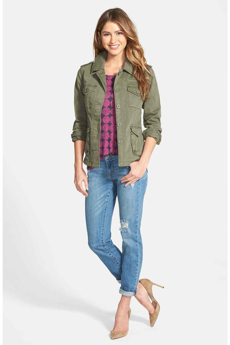 'Troop' Cotton Twill Peplum Jacket, Alternate, color, ORIGINAL ARMY GREEN