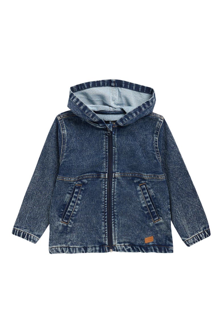 Kids' Knit Denim Jacket, Main, color, DARK WASH
