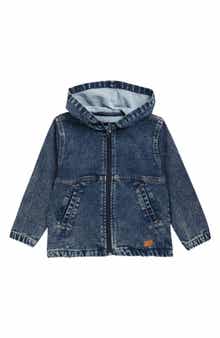 Kids' Hooded Knit Denim Jacket