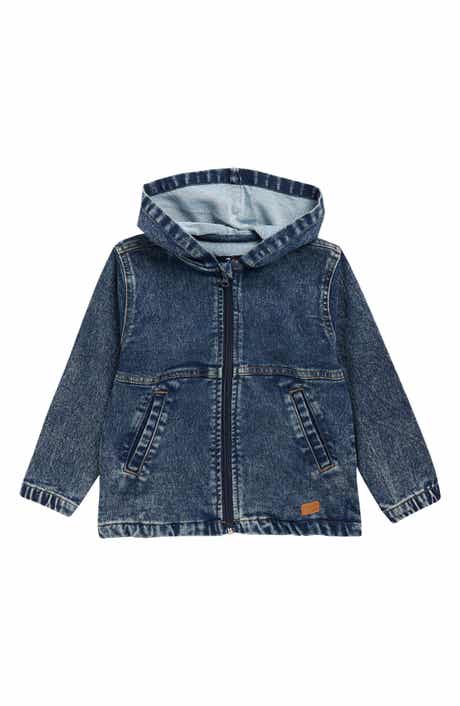 Kids' Hooded Knit Denim Jacket